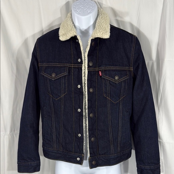 Levi’s Red Tab Sherpa Denim Jacket Wool Lined XS - Picture 2 of 14